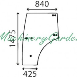 Cristal puerta izquierda  Massey Ferguson serie 3600