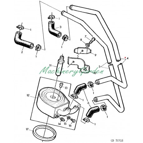 Tubo Refrigerador de Aceite John deere 2040 2140