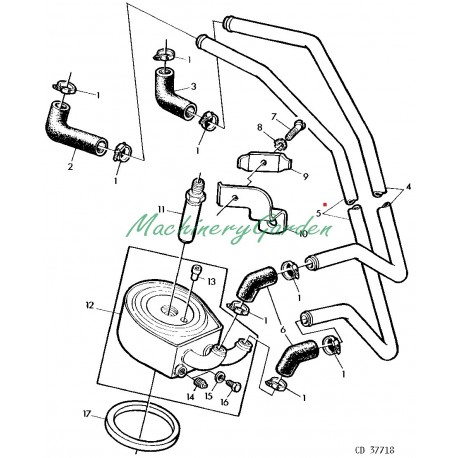 Tubo Refrigerador de Aceite John deere 2040 2140