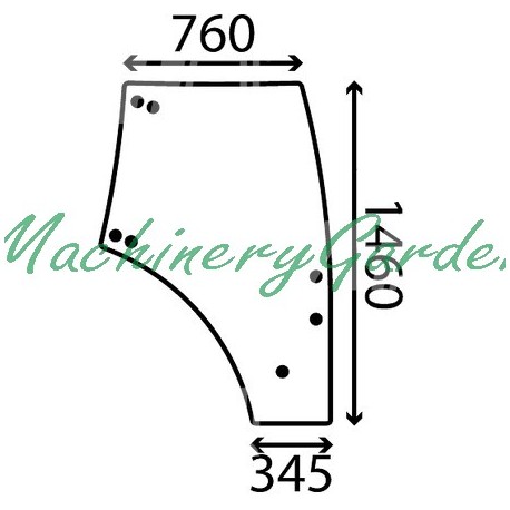 Cristal Derecho Kubota M6040 M7040 M8040