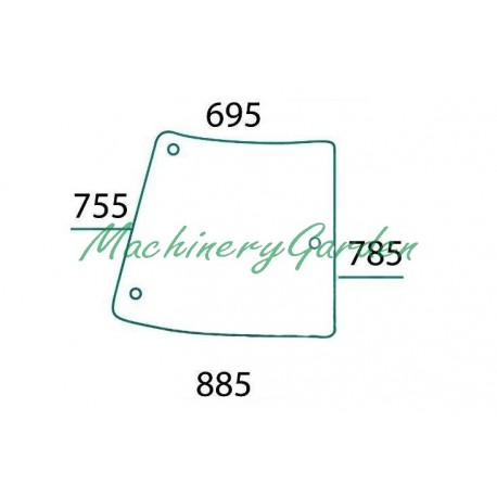 Cristal esquina izquierdo John Deere serie 5000M 6000MC