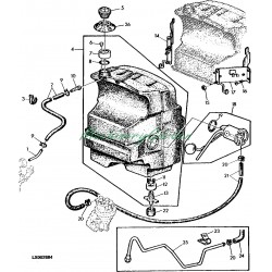 Tanque de combustible John Deere 1350, 1550, 1850, 1850F, 1950, 2155