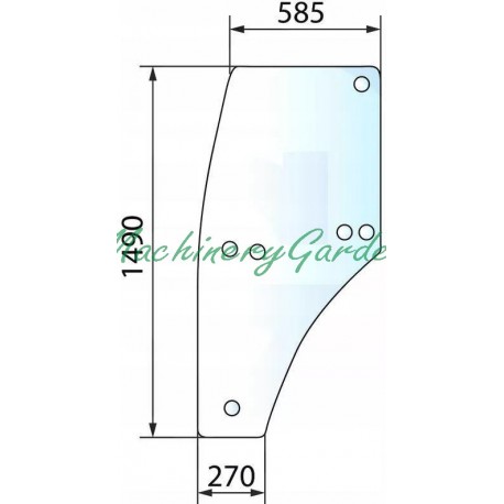 Cristal  de la Puerta Izquierda John Deere serie  5015