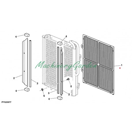 Rejilla radiador John Deere 5620 5720 5820