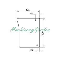 Cristal inferior izquierdo John Deere 6020 6030