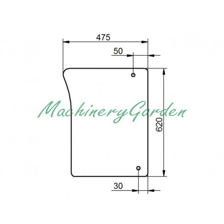 Cristal inferior izquierdo John Deere 6020 6030