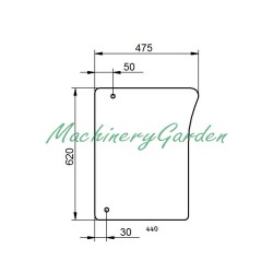 Cristal delantero inferior derecho John Deere 6020 6030 y 6M