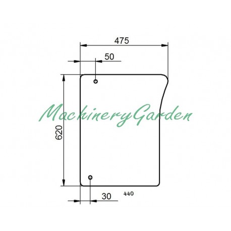 Cristal delantero inferior derecho John Deere 6020 6030 y 6M