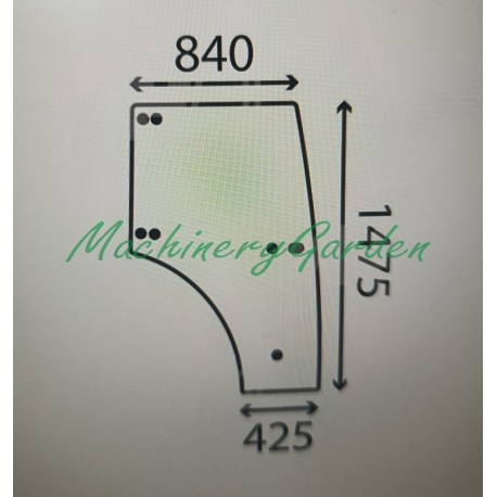 Cristal puerta derecha John Deere 5105GF