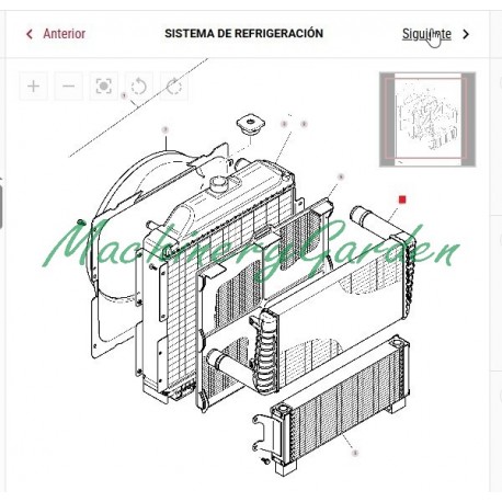 Refrigerador de aceite Massey Ferguson serie 3600