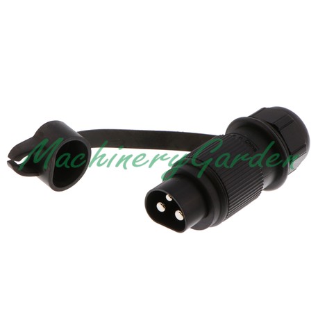 CLAVIJA DE PLÁSTICO 3 POLOS MACHOS - 12/24V.