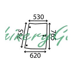 Cristal ventana derecho curvo Fendt serie 300 400 700 800 y 900