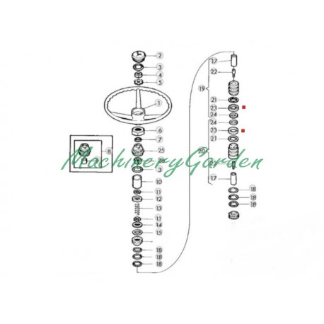 Lamina de ajuste caña de dirección John Deere 1020 1620 2120 1630 2135