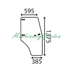 Cristal derecho John Deere 5300N 5400N 5500N 5310N 5410N 5510N
