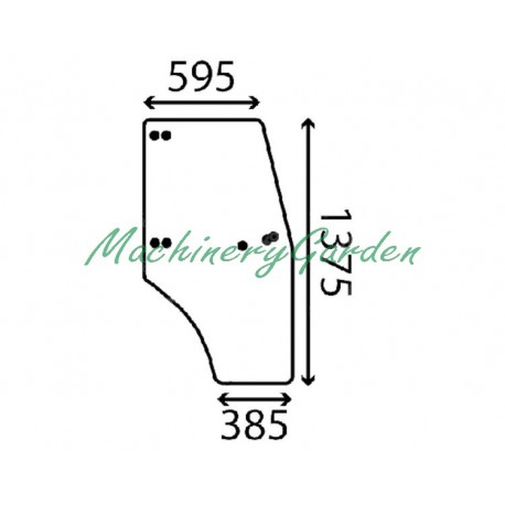 Cristal derecho John Deere 5300N 5400N 5500N 5310N 5410N 5510N