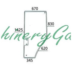 Cristal de la puerta derecha John Deere 7600,7710