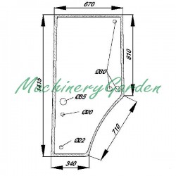 Cristal de la puerta izquierda John Deere 7600 7710