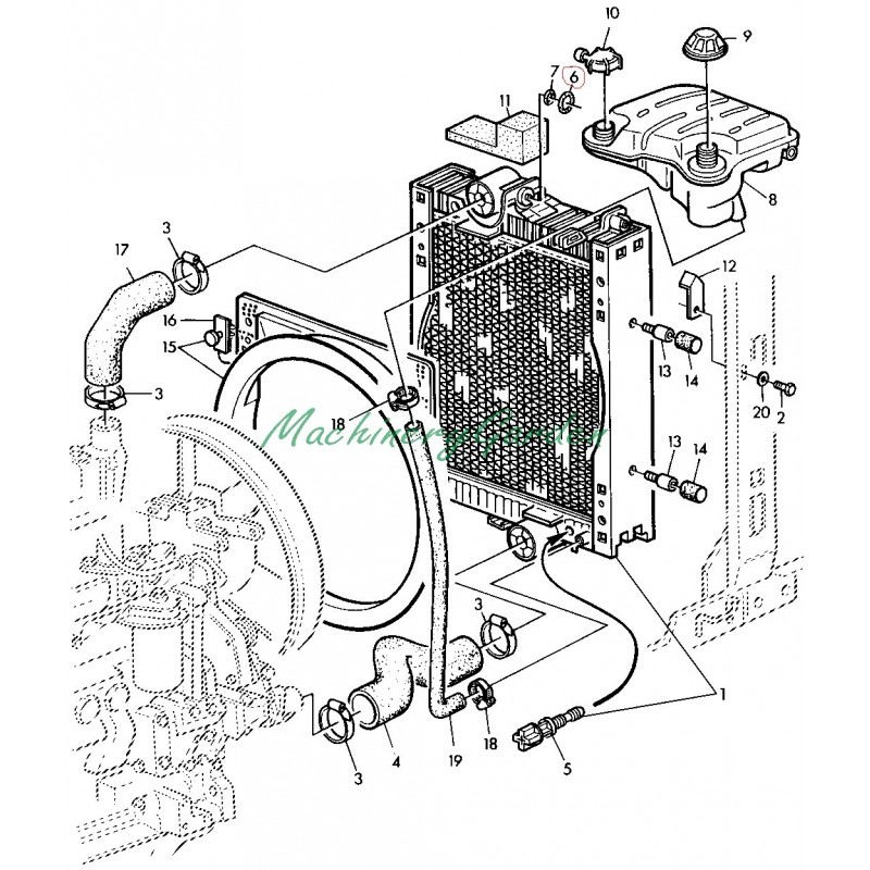 Anillo torico vaso expansion John Deere 6510 6910 - Machinery Garden