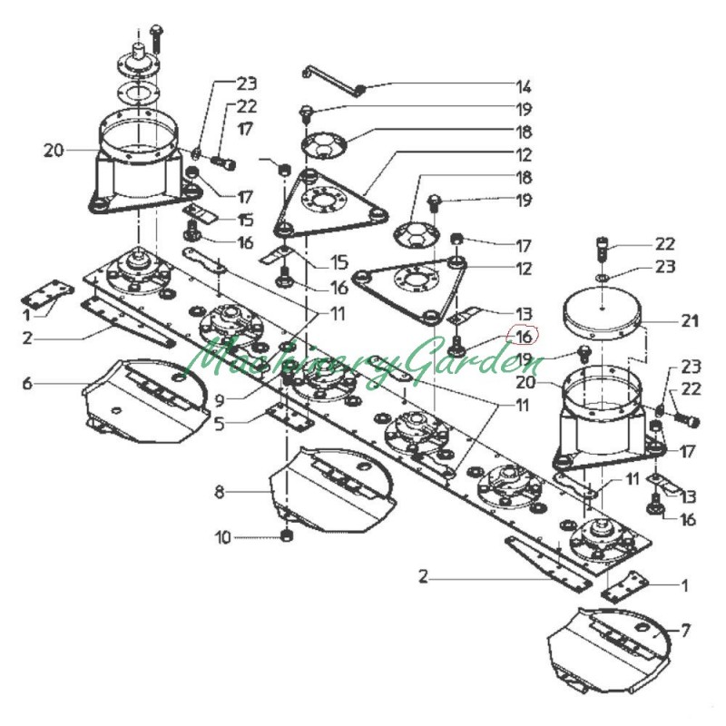 Tornillo cuchillas segadoras vicon cm 2200 y cm 2400 Machinery Garden