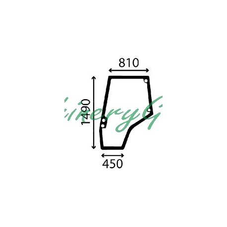 Cristal izquierdo puerta Massey Ferguson serie 5400 6400 7400 8400