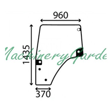 Cristal Puerta izquierda Deutz Serie 5 5G Agrofarm Agrofarm COM3