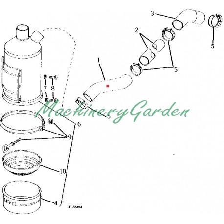 Manguito de filtro de baño aceite John Deere 2135