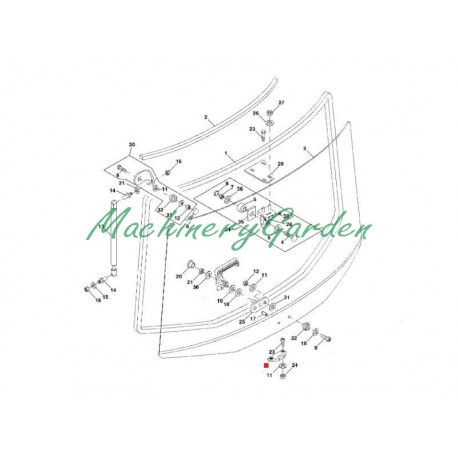 Pestaña Luna Trasera John Deere serie 6000 6010 6020