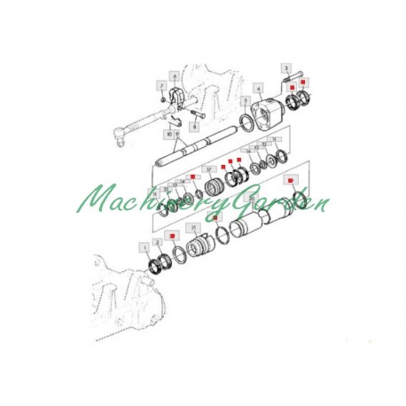 Kit reparacion botella hidraulica direccion doble traccion John Deere 2250 2450